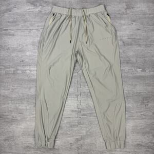 YoungLA Pants Men Sz Large Performance Stretch Jogger Athletic 237 Tan Beige EUC
